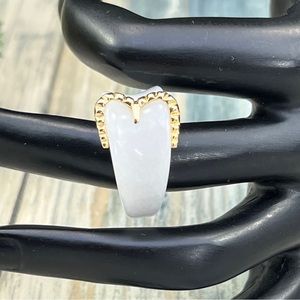 ⭐️Itaor Italy stone carved vermiel sterling silver buckle ring